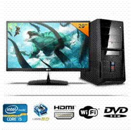 PC Top-i5, Intel Core i5 3470 3.2GHz, RAM 4GB, HDD 1TB, DVD-RW, LED LG 20", HDMI, WIFI, USB 3.0, Teclado & Mouse Inalambrico